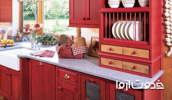 کابینت دو رنگ استایل قدیمی